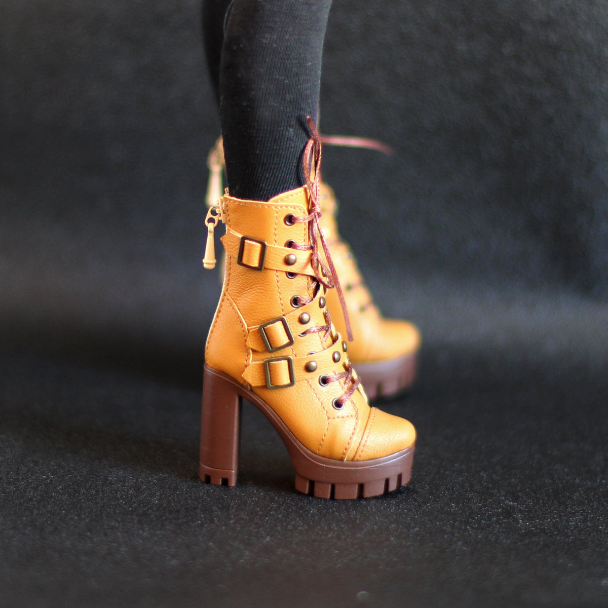 High-Heeled Boots with Straps and Spikes for MiniFee and Narae