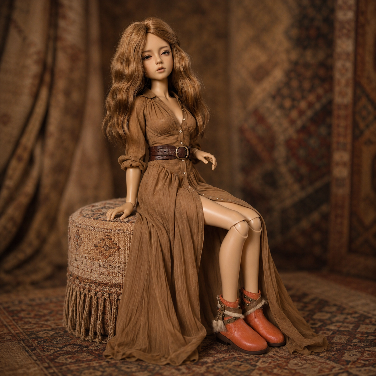 Boho Leather Boots for MiniFee, Narae, FID woman